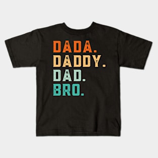 Dada Daddy Dad Bro Funny Fathers Day Retro Vintage Kids T-Shirt